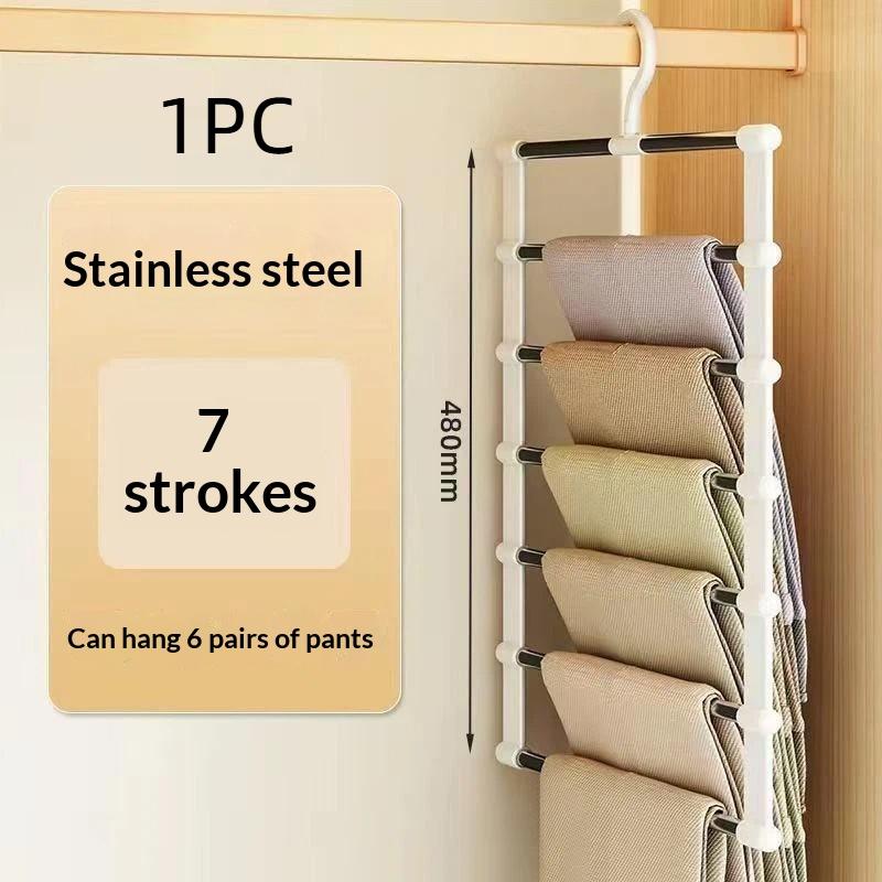 1/2Pcs Multi-Layer Pants Hanger Space Saving Closet Organizer Foldable Trousers Clothes Rack Wardrobe Storage Home Organization