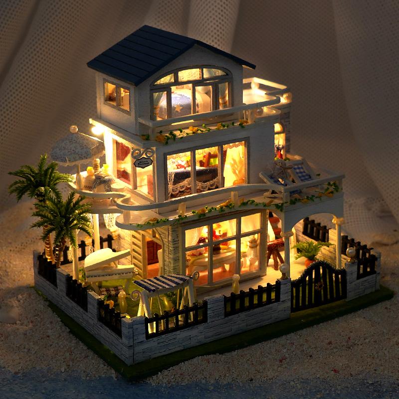 Wooden Miniature Doll House 3D Puzzle Mini DIY Kit Production and Assembly of Room Toys Home Bedroom Decoration For Kids Gifts