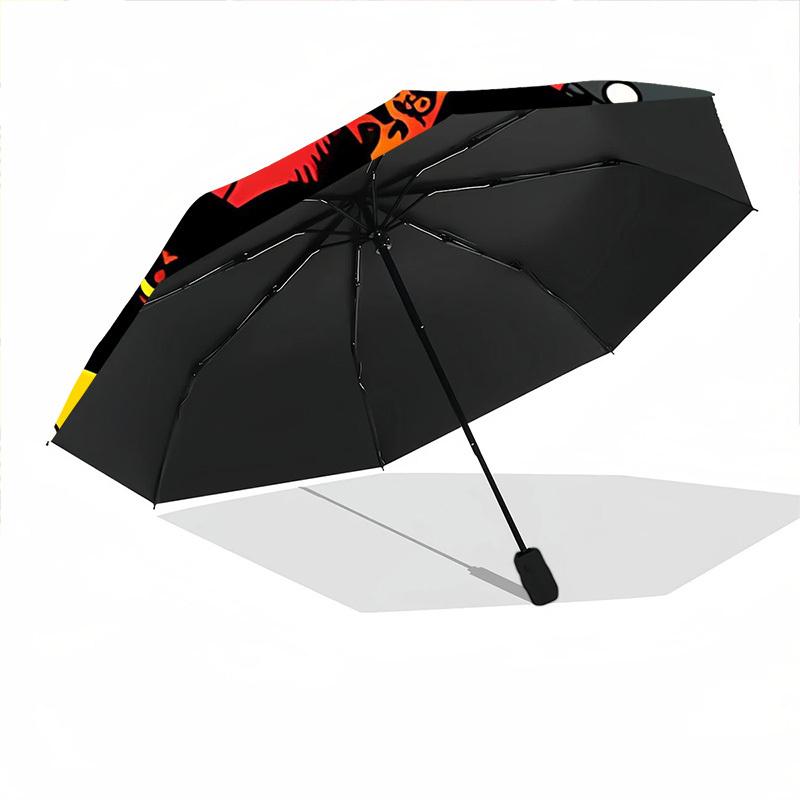 1pc Cat Pattern Automatic Folding Umbrella - Compact 8-Rib Design, Durable Plastic & Iron, Lightweight for Outdoor Daily Use052