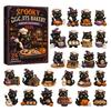 Halloween Advent Calendar Dog Cat Calendar, 24-Day Acrylic Figure Countdown Set Holiday Box with Witch Pumpkin Ghost Outfits, Collectible Desk Display
