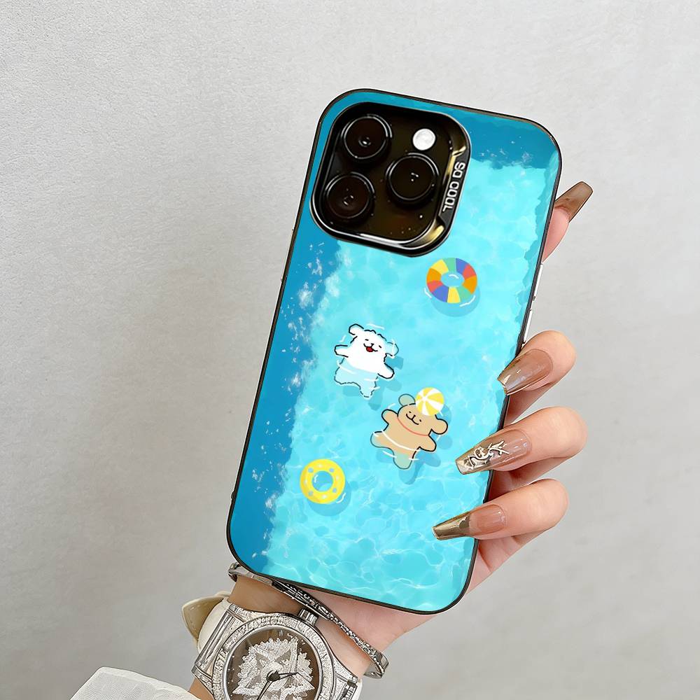 Beautiful cartoon Phone Case For iPhone 17,16,15,14,13,12,11 Plus,Pro Max,XS,Colorful Silver Phone case Funda Cover