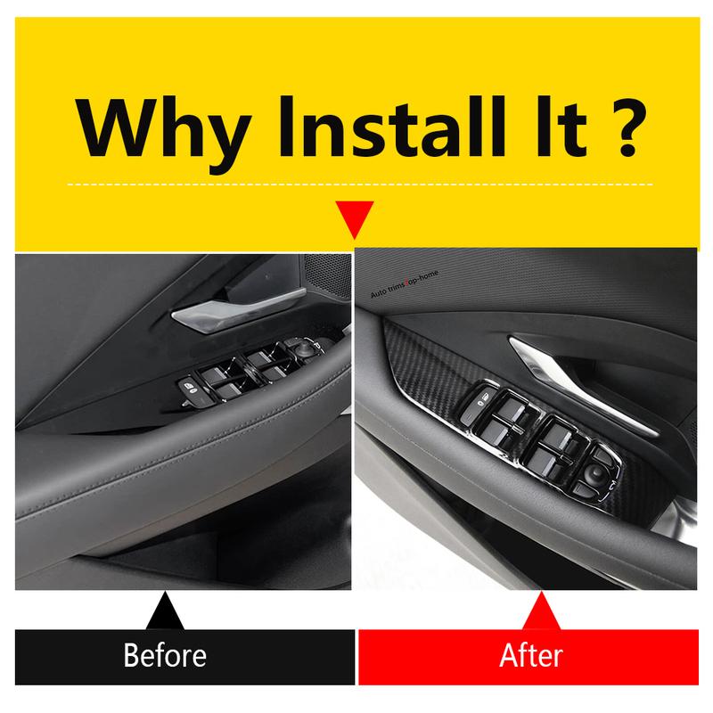 Door Window Glass Panel Armrest Lift Switch Button Cover Trim Decor Frame Cover For Jaguar E-pace 2018 - 2025 Carbon Fiber Look