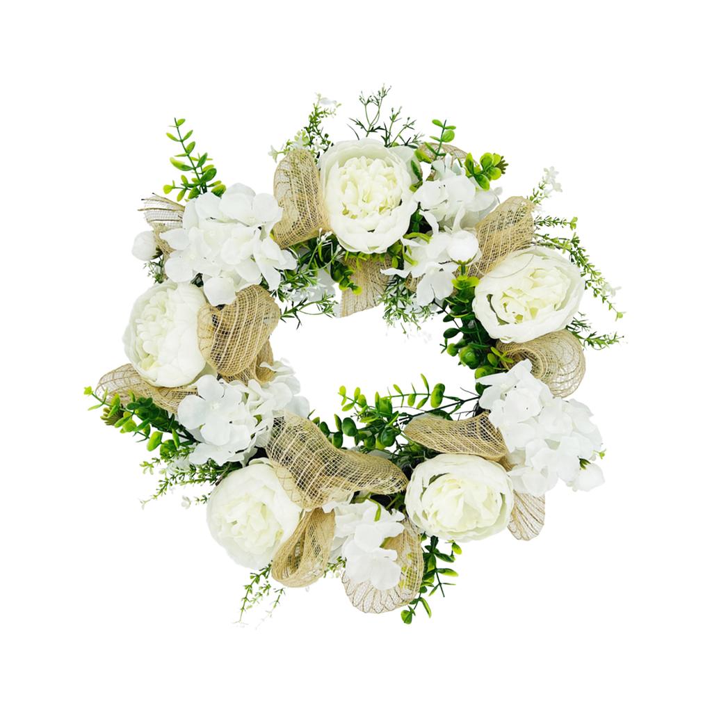 Simulated Embroidered Wreath Peony Artificial Flower Door Decoration