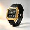 Men's Digital Watch SKMEI 4 Time Zones Gold Black Chronograph 2580