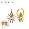 925 Silver Needle Rivet Micropaved Zircon Pendant Hoop Earrings For Women Punk Vintage Earrings Fashion Party Jewelry Gifts