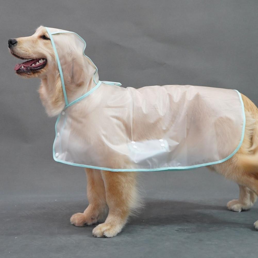 Waterproof Dog Poncho Dog Raincoat with Buttons Waterproof Dog Raincoat with Hood Leash Hole for Dogs Transparent for Puppies