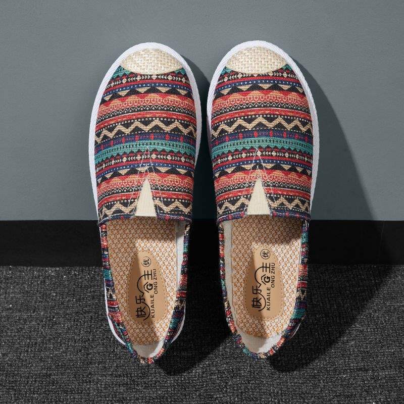 Old Beijing Cloth Shoes Women's One-pedal Lazy Fisherman Shoes Canvas Shoes New Spring and Autumn Summer Breathable Flats