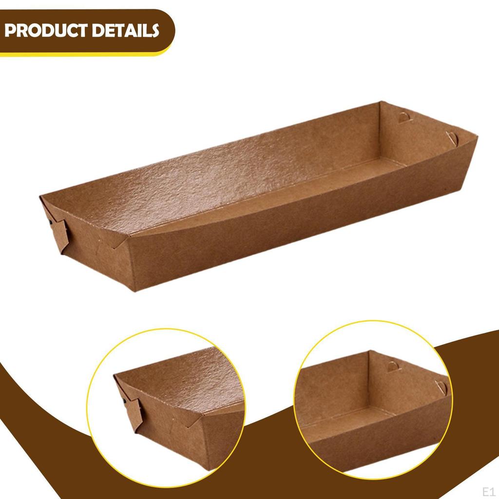 100 Pieces Paper Food Boats Serving Baskets for Dessert Popcorn French Fries