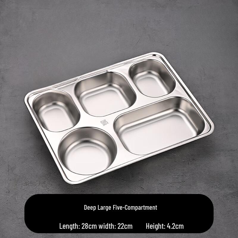 304 Stainless Steel Divided Canteen Plate