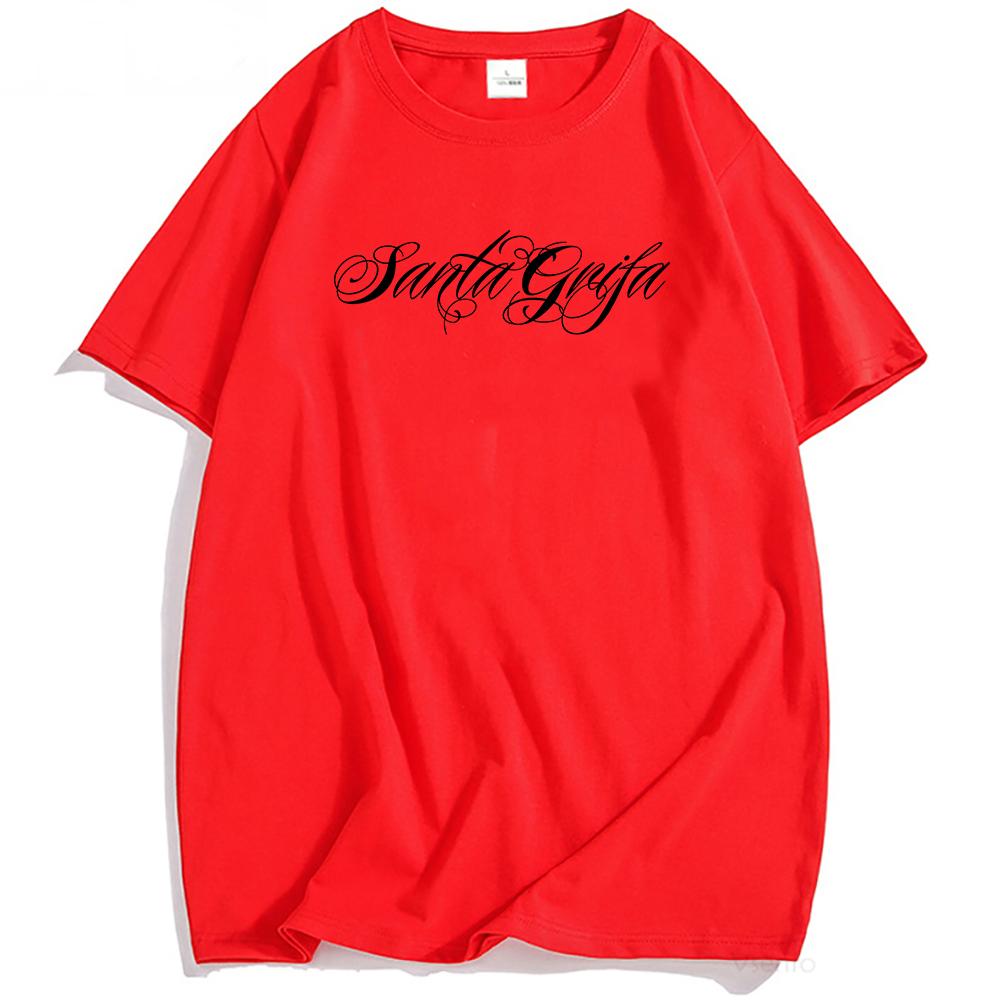 Music Group LA SANTA GRIFA Tshirts Short Sleeve Cotton Male T-shirt Casual Fashion Unisex Streetwear Hip Hop Men Women Clothing