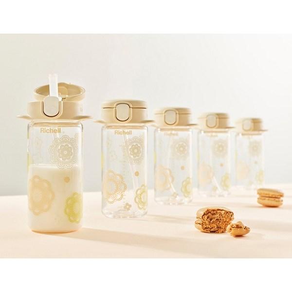 Richell AQ Slim Straw Cup R 240ml, Beige, 1 Piece