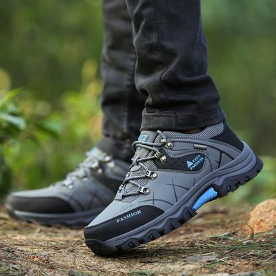 Large Size Low-top Leather Velvet Cotton Shoes Outdoor Hiking Shoes Men's Non-slip and Wear-resistant Hiking Shoes