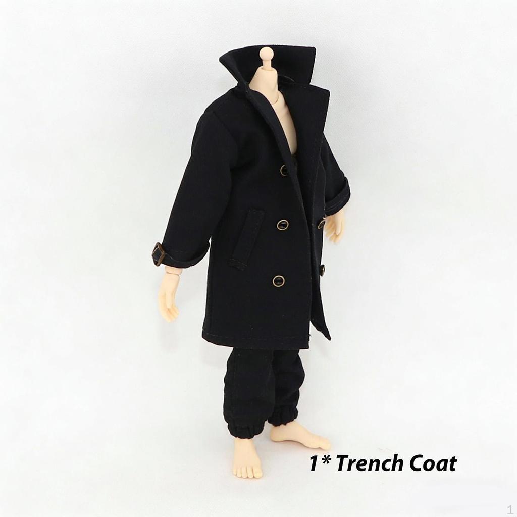 1/12 Figure Clothes Trench Coat Kids Gifts Cloth Windbreaker Mini Doll Model Costume for 6" Male