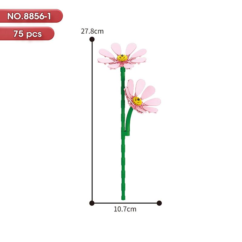 HOT MOC Flowers DIY Potted Plants Micro Landscapes Mini Art Construction Building Blocks Sets Model Dolls Brick Girls Toys Gifts