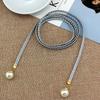 Korean Version Woven Thin Belt Women's Versatile Decorative Waist Rope Women's Sweet Dress Knotted Skirt Pearl Waist