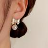 Gold-Plated Silver Needle Zircon Bow Pearl Earrings - Light Luxury, High-End Feel, Fashionable Stud Accessories