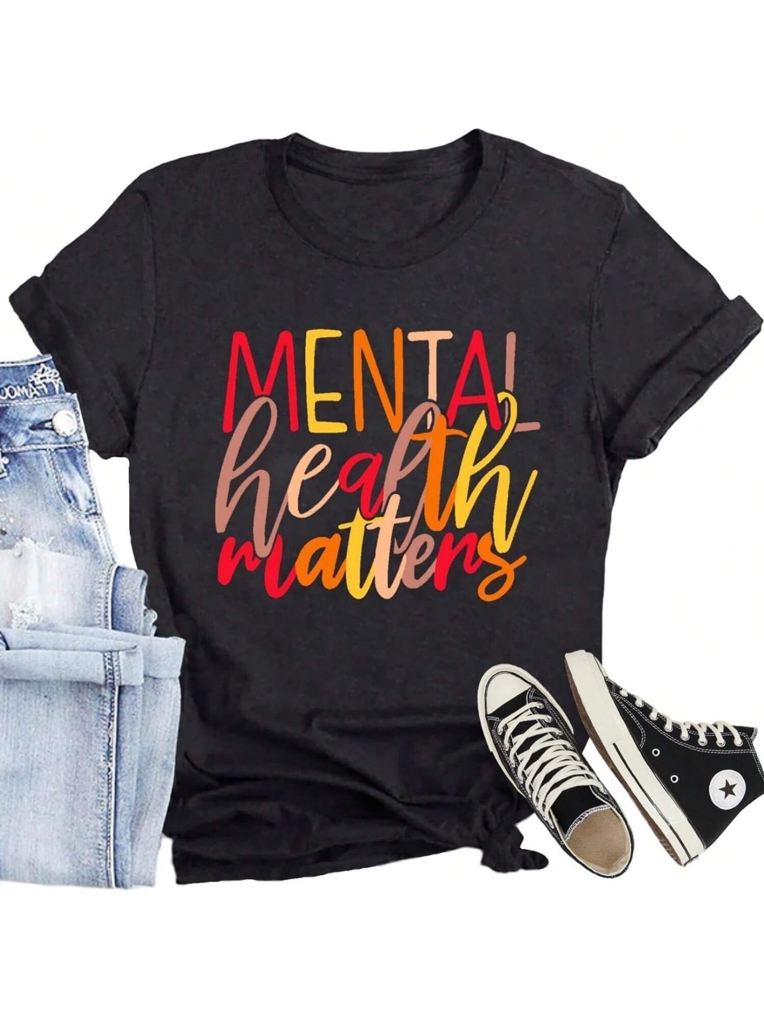 unisextal Health Awareness Shirt Wounisex unisextal Health Matters T-Shirts Kindness Inspirational Tee Tops S разноцветный