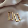 Ladies' Rectangular Geometric Earrings With Hollow Metal Rectangular Ear Buckle