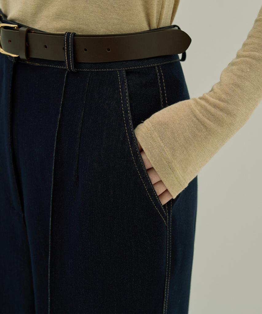 NON AND NON Slim Tailored Denim Slacks_Nfsl4154 (Deep Blue)