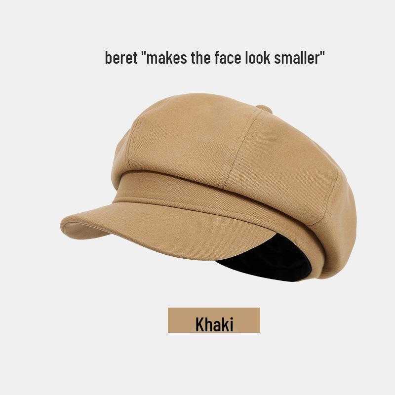 Women's Retro Duckbill Octagonal Newsboy Hat - Korean Style, Versatile Autumn/Winter Brushed Painter Beret for a Sleek Look.