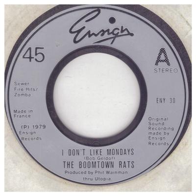 7inch Record BOOMTOWN RATS - I Don't Like Mondays ENY30 Ensign 1979 UK Rock Used
