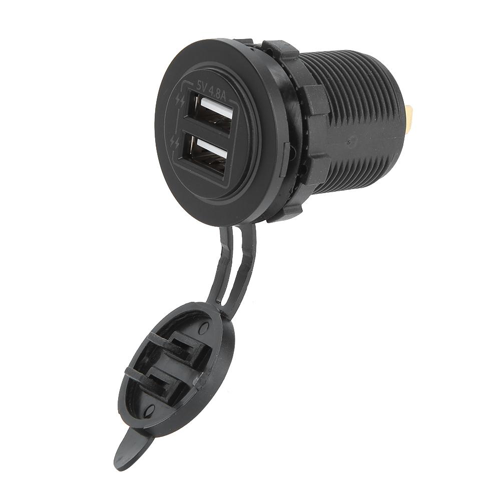 Priză de încărcare USB dublă cu cablu de 60 cm 23,6 in pentru mașină, barcă, ATV 12V 24VVerde