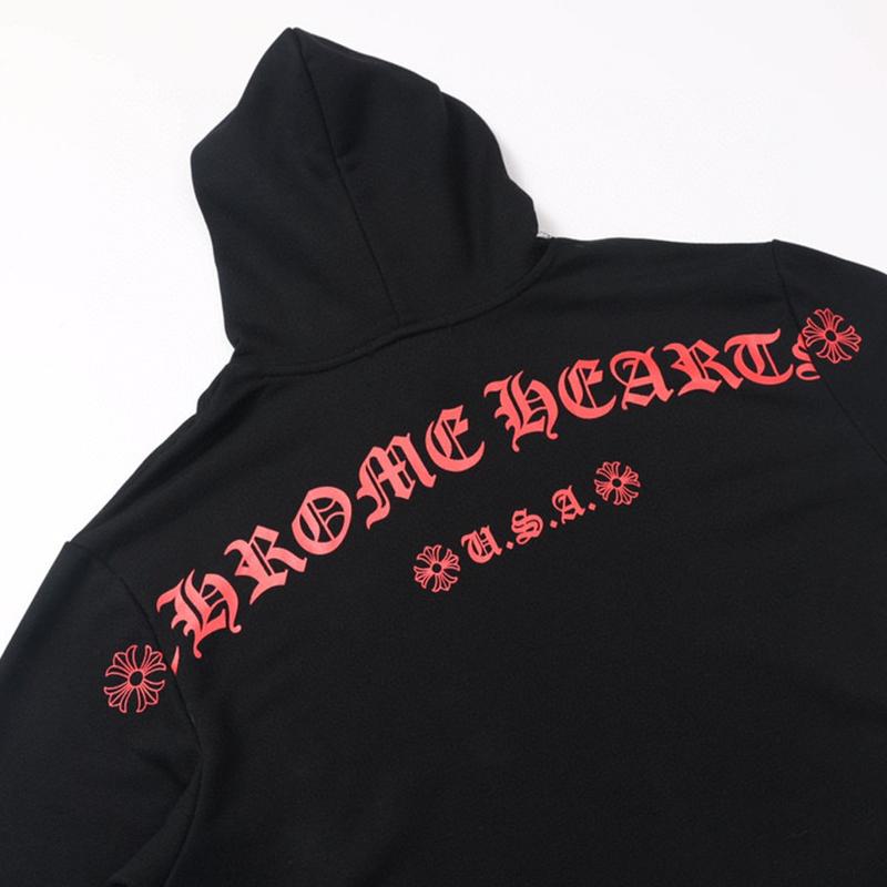 807 CHROME HEARTS 2025 Autumn and Winter New Plus Size Classic Style Logo Hooded Sweatshirt, Suitable for Couples to Wear