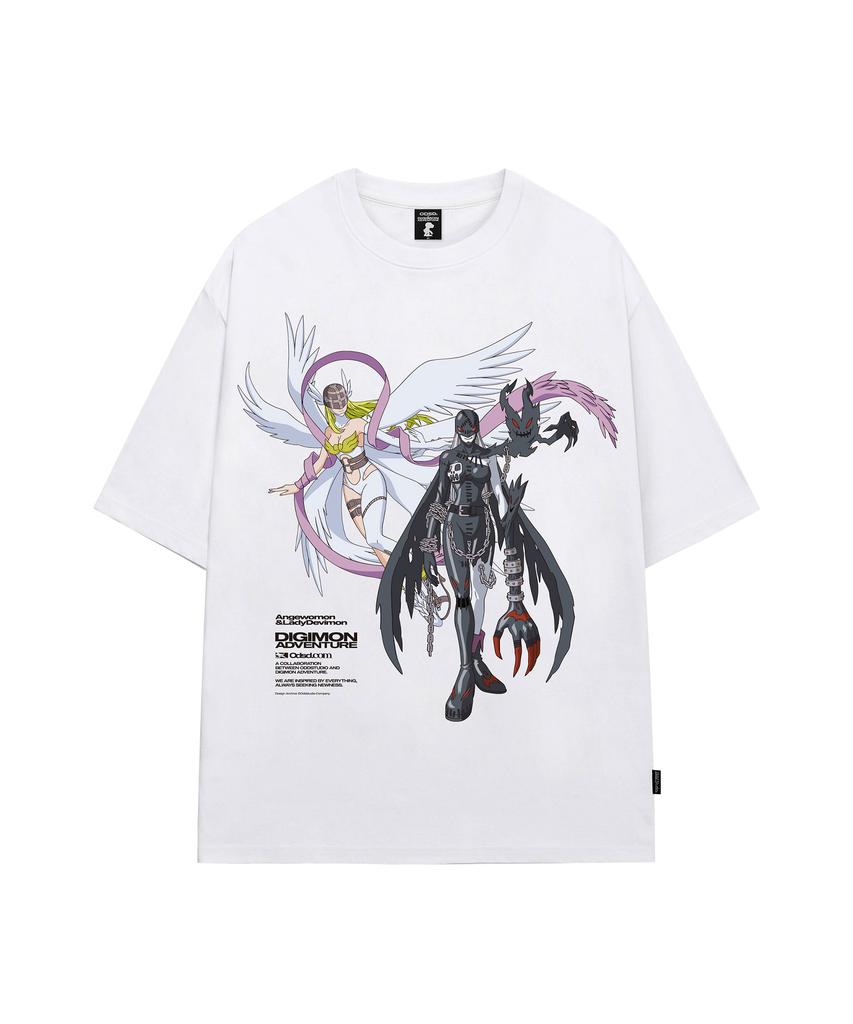 ODDSTUDIO [Digimon Adventure] Angewomon & Ladydevimon Overfit T-Shirt - 3 Colors