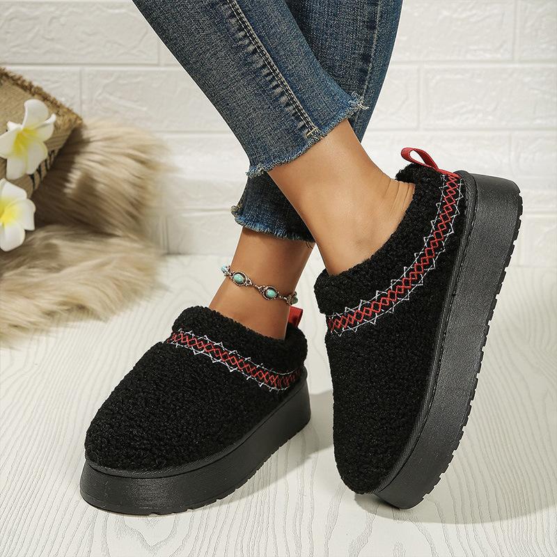 Autumn Winter New Lace Ethnic Style Fashion Snow Boots Plus Size Women s Women s Shoes Thickened Cotton Shoes 36-37 1358₽