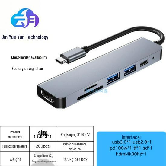 USB-C Docking Station with HDMI 4K Output, USB 3.0 Ports, and PD100W Charging
