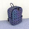 Rhombus Backpack Women's Geometric Rhombus Luminous Color-changing Material Student Schoolbag Korean Version of Male and Female Couples Backpack
