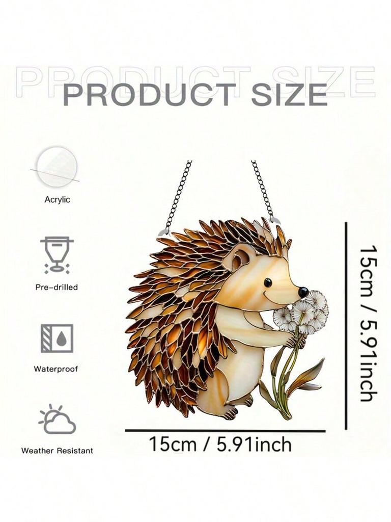 A Cute Hedgehog Sun Catcher, Animal Themed Decoration, Perfect for Home, Garden, Porch, Birthday Gift for Animal Lovers