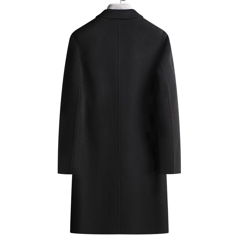 Abrigo Cruzado Hombre Invierno Lana Por Encima de la Rodilla Abrigos Largos para Hombre Chaqueta Larga Peacoat Abrigo de Negocios Cortavientos Blazer