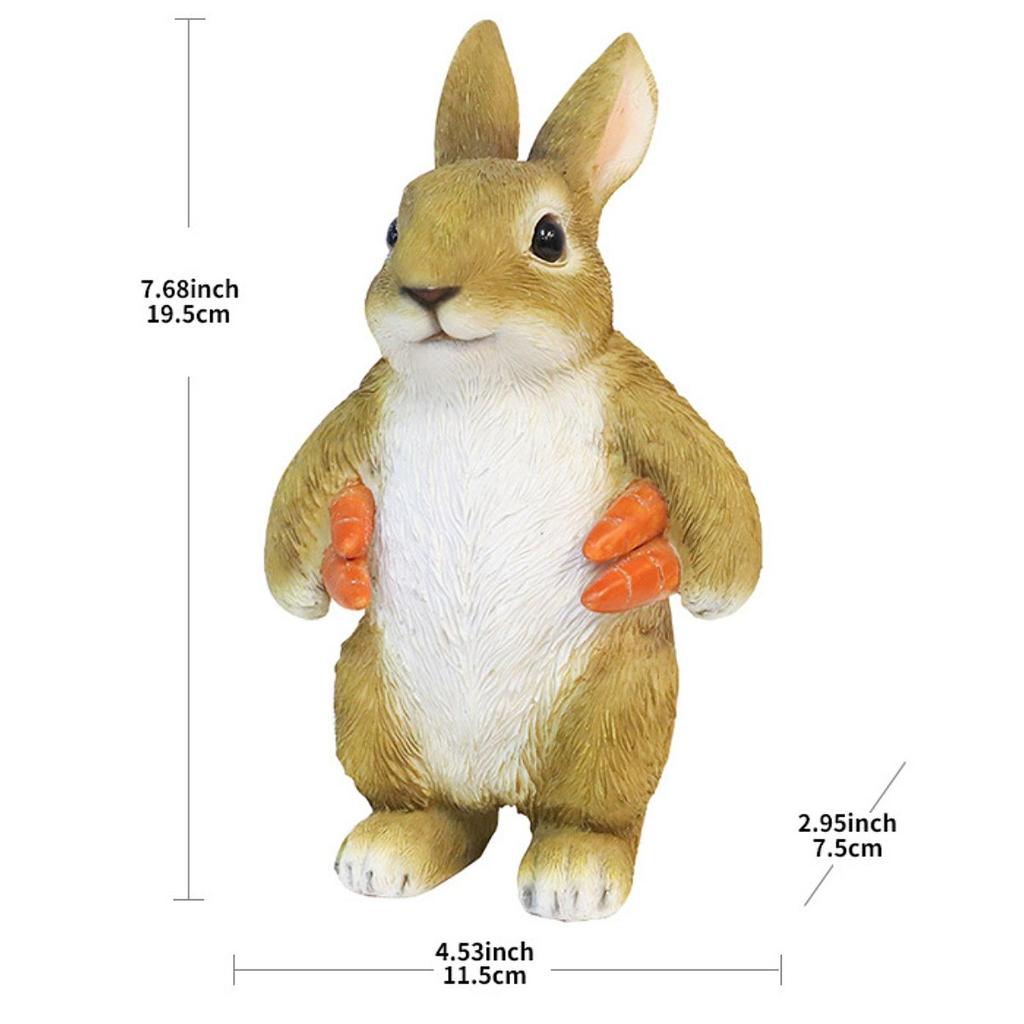 Bunny Statue Creative Rabbit Garden Ornaments To Decorate The Courtyard Outdoor Resin Crafts Cartoon Animal Sculptures