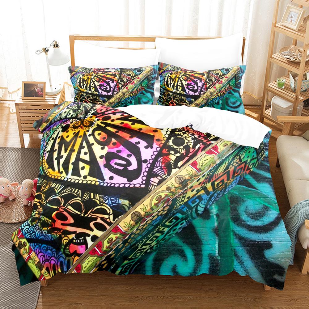 Mandala Duvet Cover Set Blue Flower Abstract Art Pattern Comforter Cover King Queen Size For Teen Adults Bedding Set With Zipper