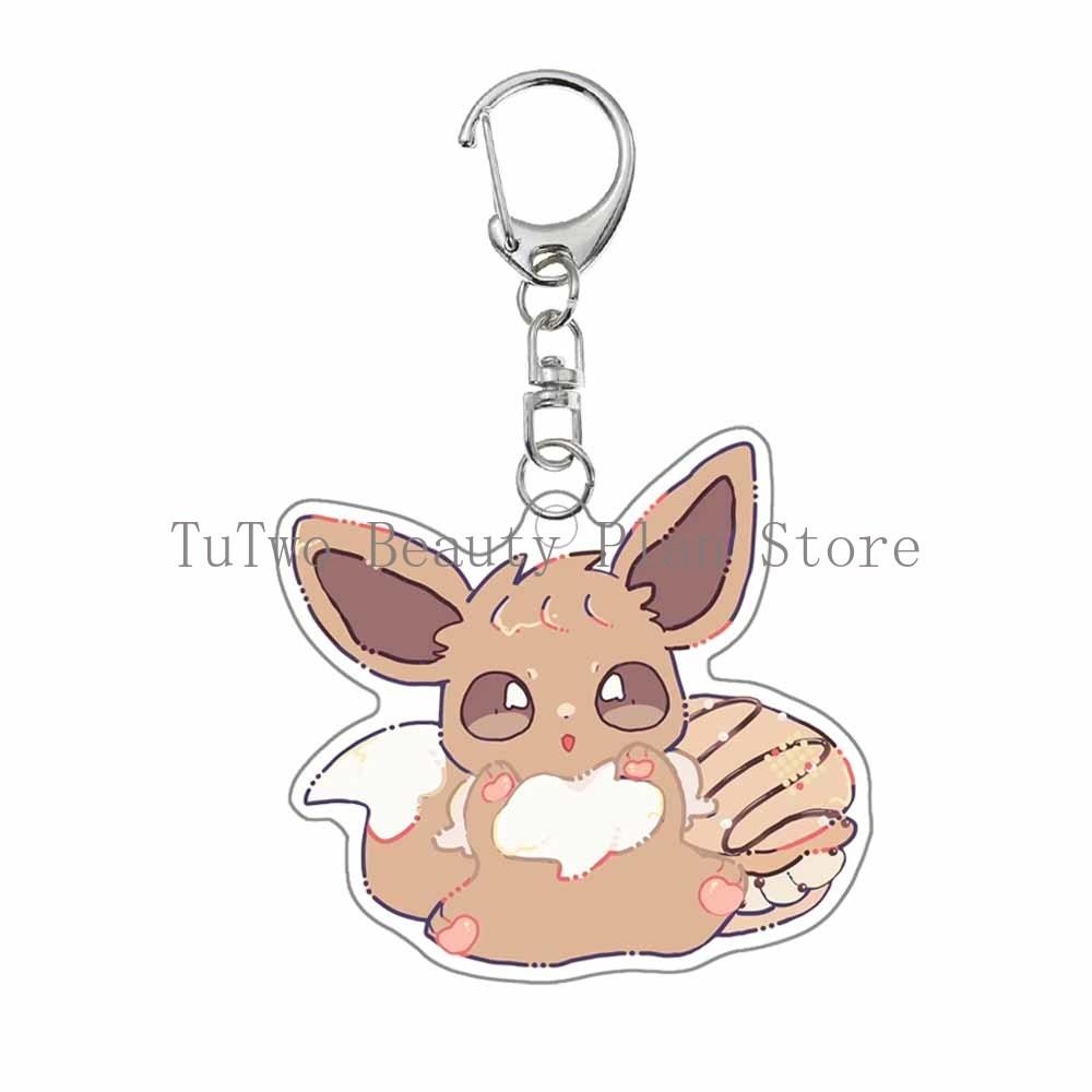 

Creative Dessert Flareon Glaceon Umbreon Espeon Sylveon Eevee Anime Cartoon Acrylic Keychain Kawaii Cute Bag Pendant Gifts Toys about 5cm