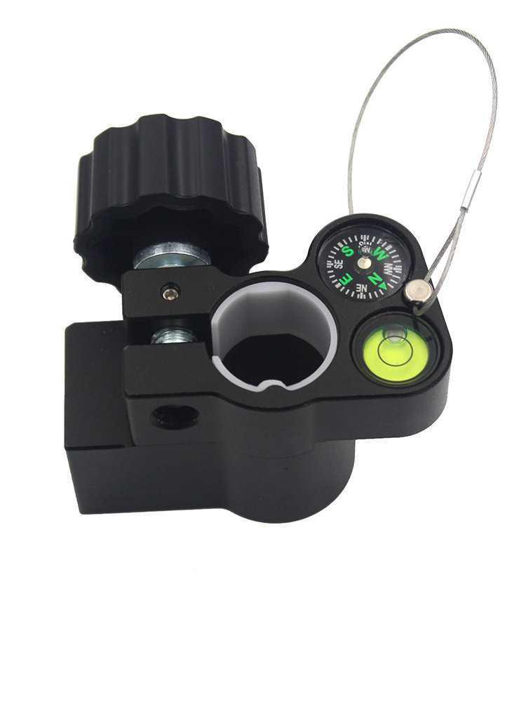 Carbon Fiber Surveying Rod with Bubble Level, Group Holder, and Pin Leg for Visual Carbon Fiber Rod