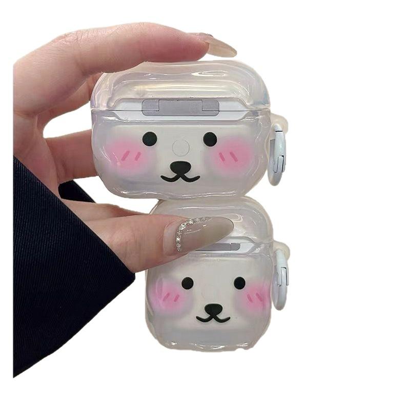 Three-dimensional cute cartoon bear for airpodspro1 Apple wireless bluetooth headset case 1/1st generation soft silicone