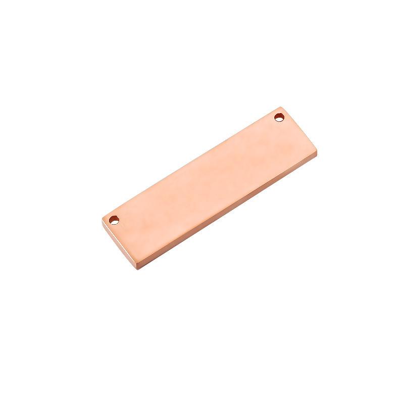 Geometric Rectangular Stainless Steel Mirror Pendant with Double Hole for DIY
