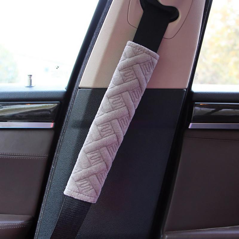 

Car Seat Belt Cover Breathable Shoulder Pad Cushion Set Protects Against Neck Chafing Soft for Summer or Winter Use серый