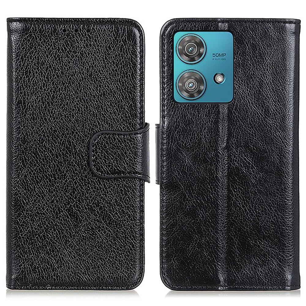 

For Motorola Moto G84 5G Case Anti-Scratch Nappa Texture Split Leather Mobile Phone Cover Black