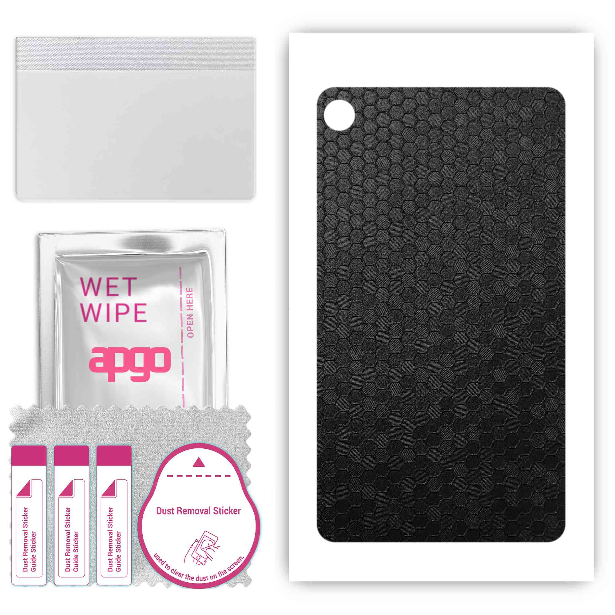 

apgo skin sticker film foil vinyl for the BACK compatible with Lenovo Tab M7, scratch-resistant, easy to install - Black Honeycomb