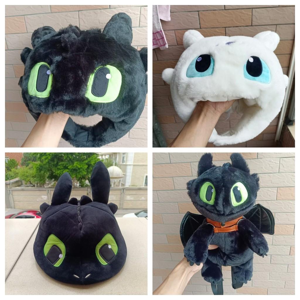 Toothless Plush Hat Backpack Animal Headgear Cartoon Toy Stuffed Doll Gifts