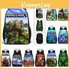Mochila Escolar Minecraft de Dupla Face para Estudantes com Recurso de Descompressão
