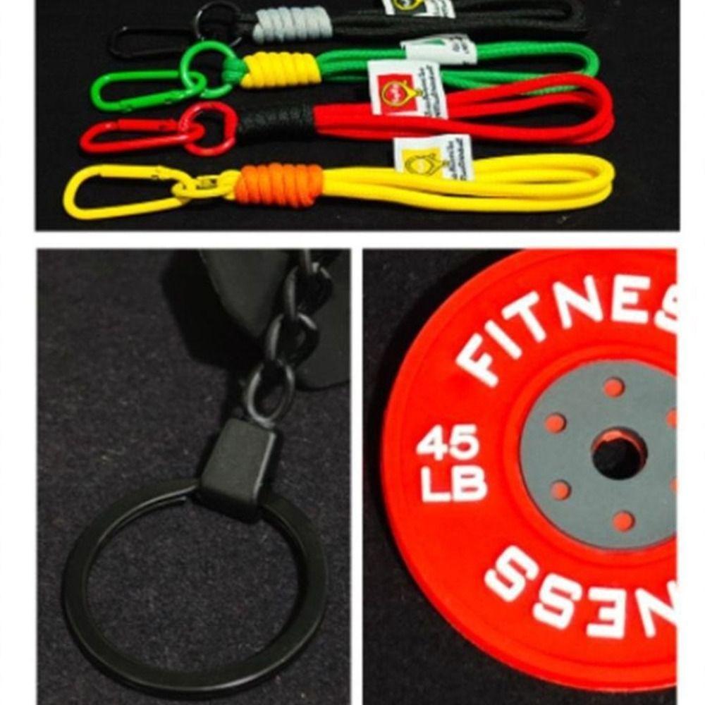 Barbell Plates Big Dumbbells Keychain D-shaped Buckle Fitness Series Pendant  Bodybuilder