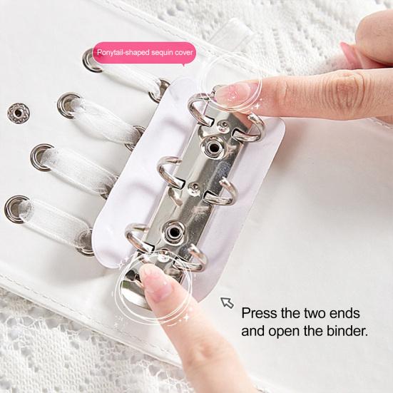 Girls Sticker Notebook Binder 20 Double-Sided Pages Transparent PP Inner Page Scrapbook Refill Pages