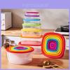 Plastic Round Rectangular Food Storage Container With Sealing Lid For Kitchen Freshness