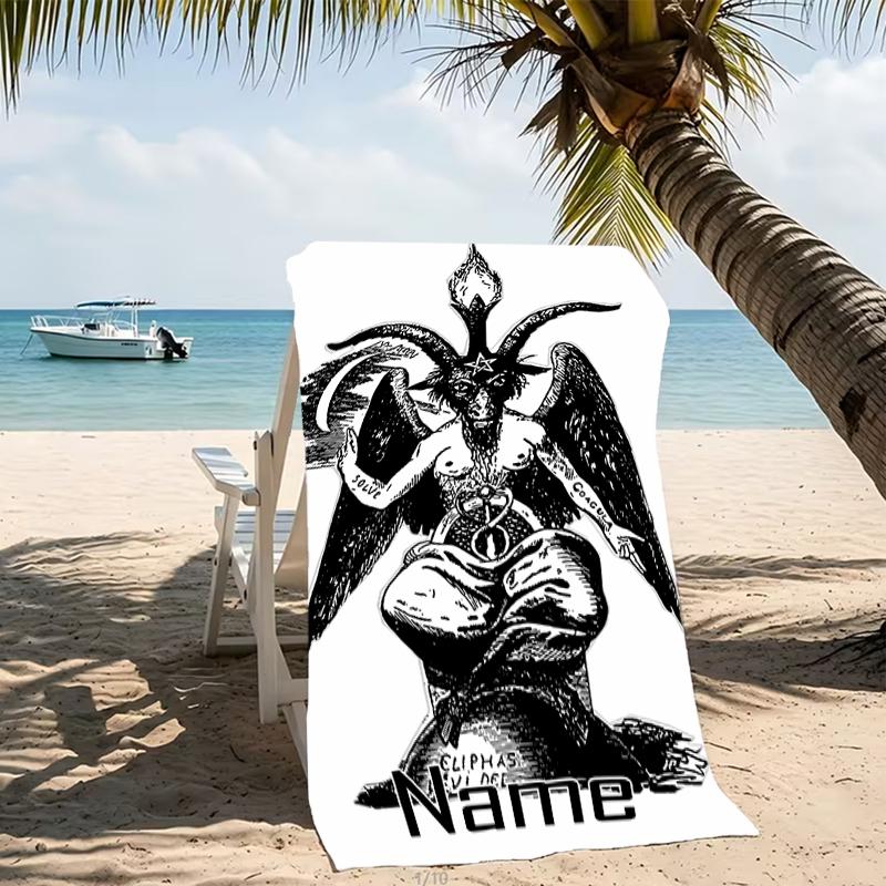 Customizable personalized beach towels Baphomet themed designs.Suitable for the beach, yoga, sports;ideal as beach accessories