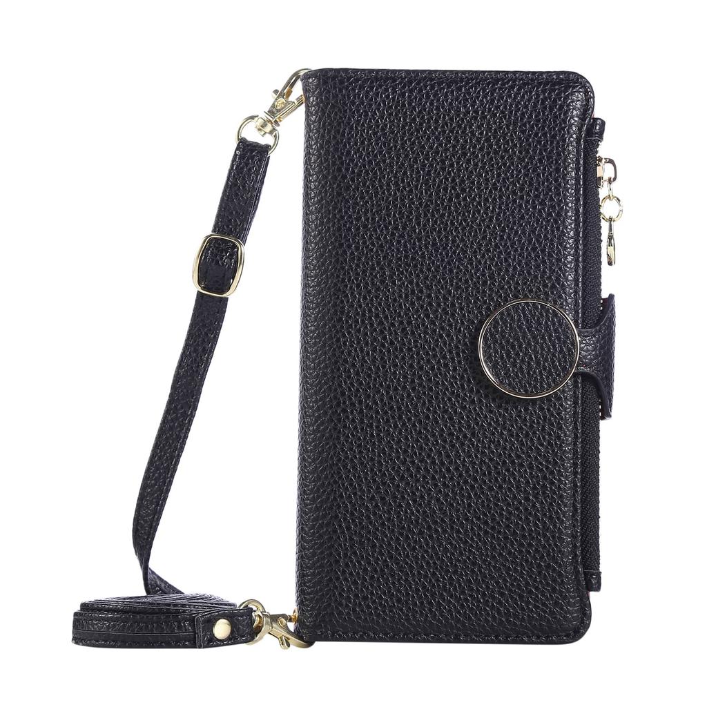 For Google Pixel 9 Pro XL 8 7 6 Pro 9A 8A 7A 6A Wallet Case Crossbody Strap Card Holder Magnetic Snap Clasp Zipper Pocket Cover
