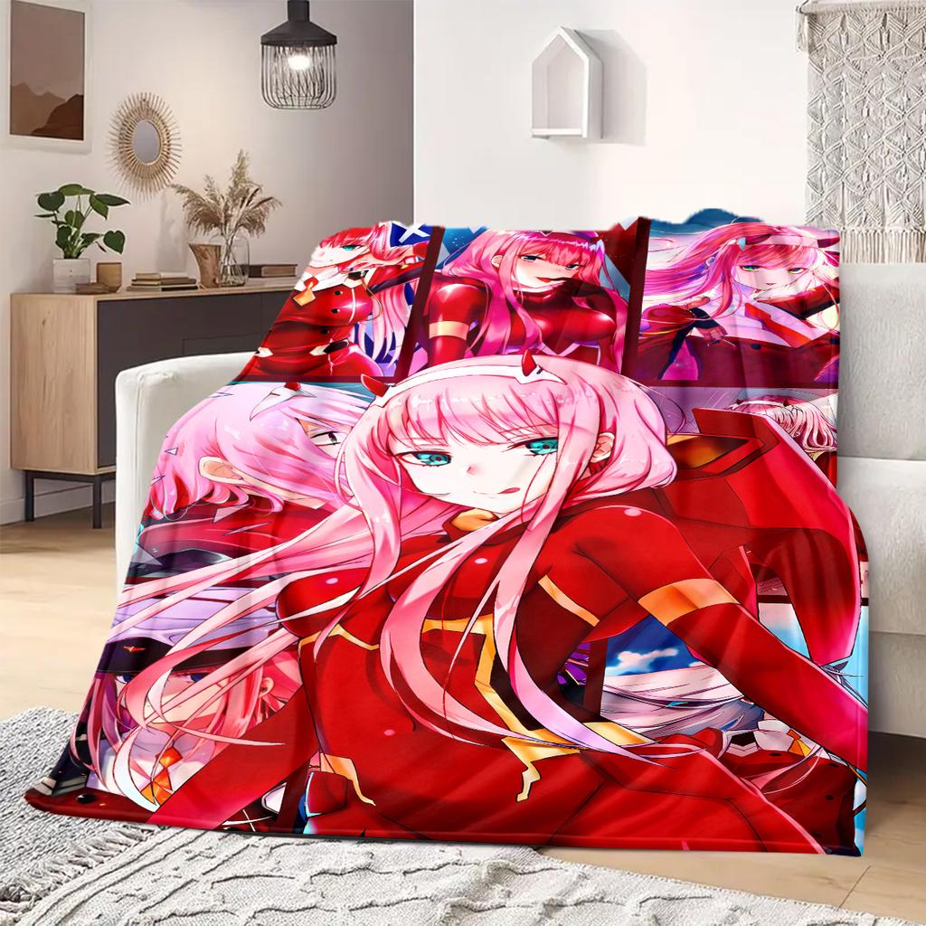 Darling In the Franxx Flannel Blanket Beautiful Print Perfect For Home Bed Sofa Chair Travel Picnic -HE8